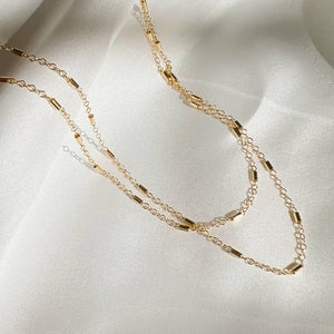 Jake Bar Cable Layering Chain Necklace Gold Filled: Choker 13” + 2” extender - Renegade Revival