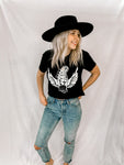 Rock & Roll Guitar Cropped Tee - Renegade Revival