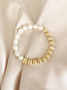 Golden Pearl Stretch Bracelet - Renegade Revival